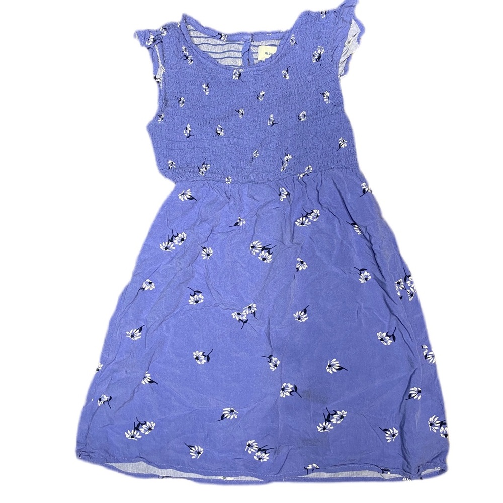 Old Navy Girl’s Smocked Daisy Purple Dress